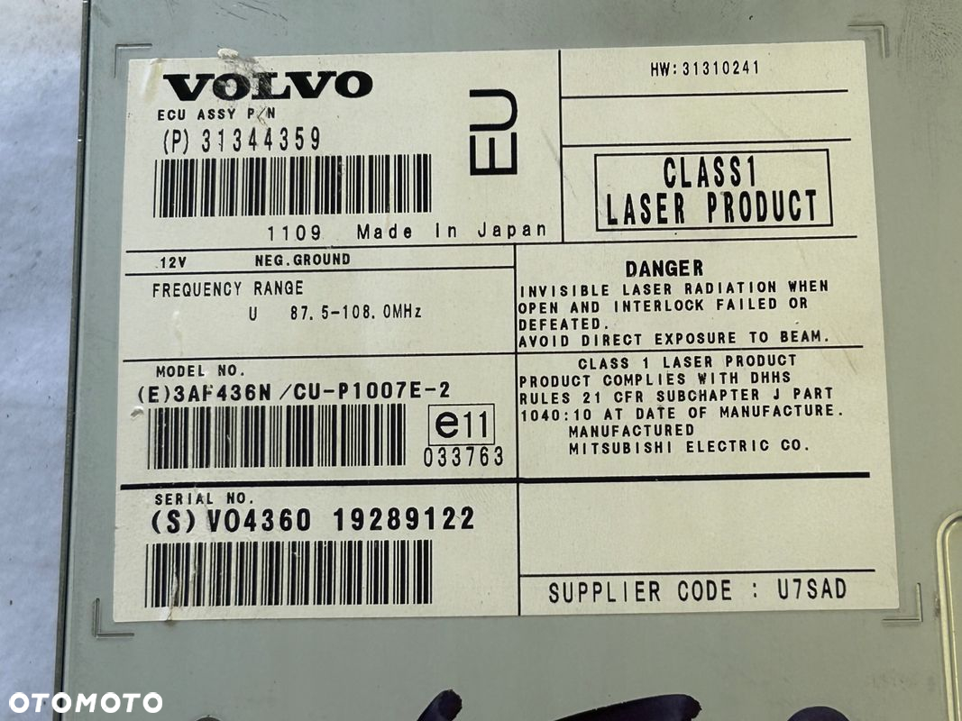 VOLVO V50 04-12 CZYTNIK NAWIGACJI 31344359 - 2