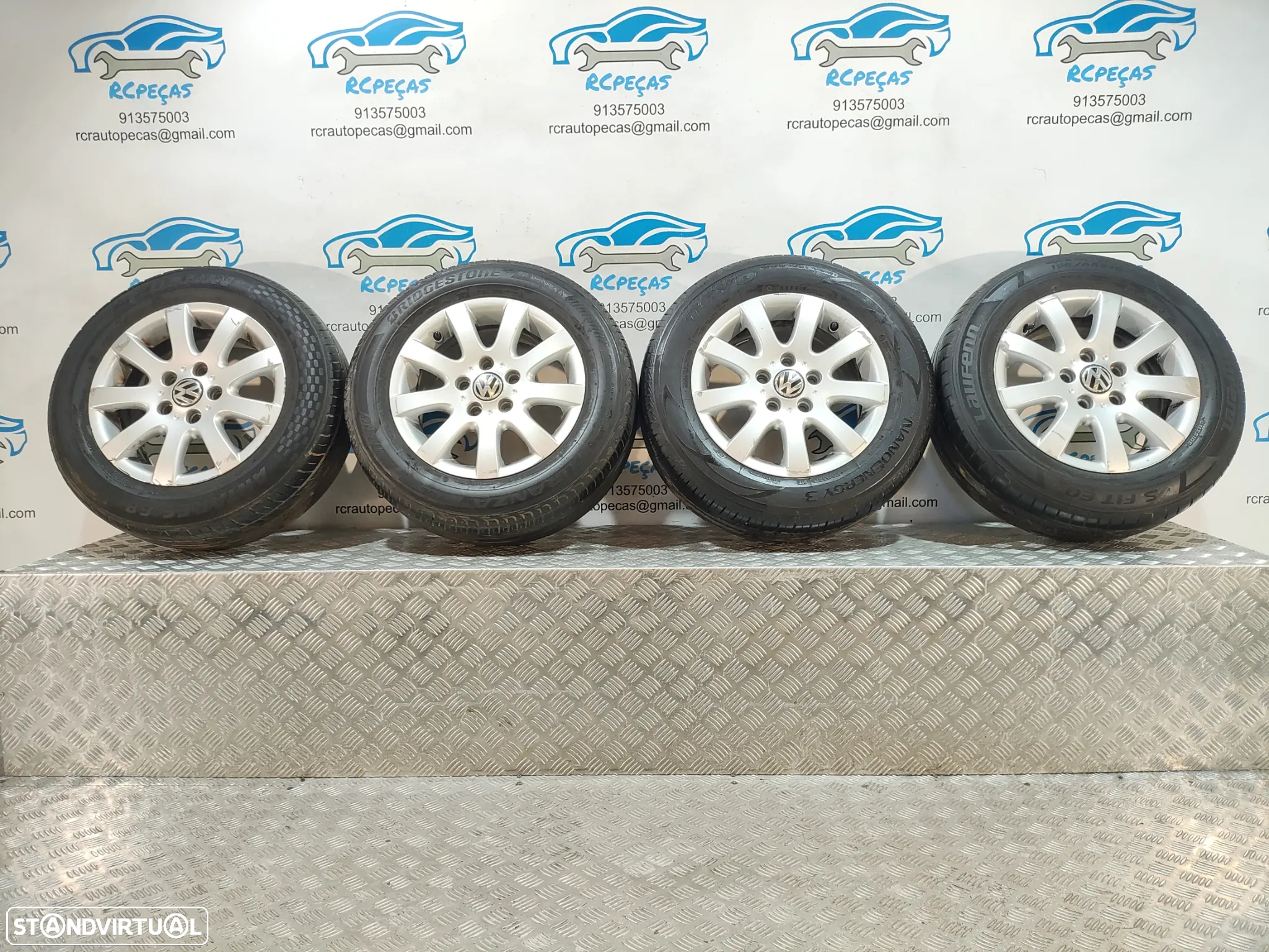 - JANTES ORIGINAIS VW VOLKSWAGEN TOURAN 2 II MK2 1T3 1K0601025AQ 15 POLEGADAS 6,5J ET40 5X112 - 6