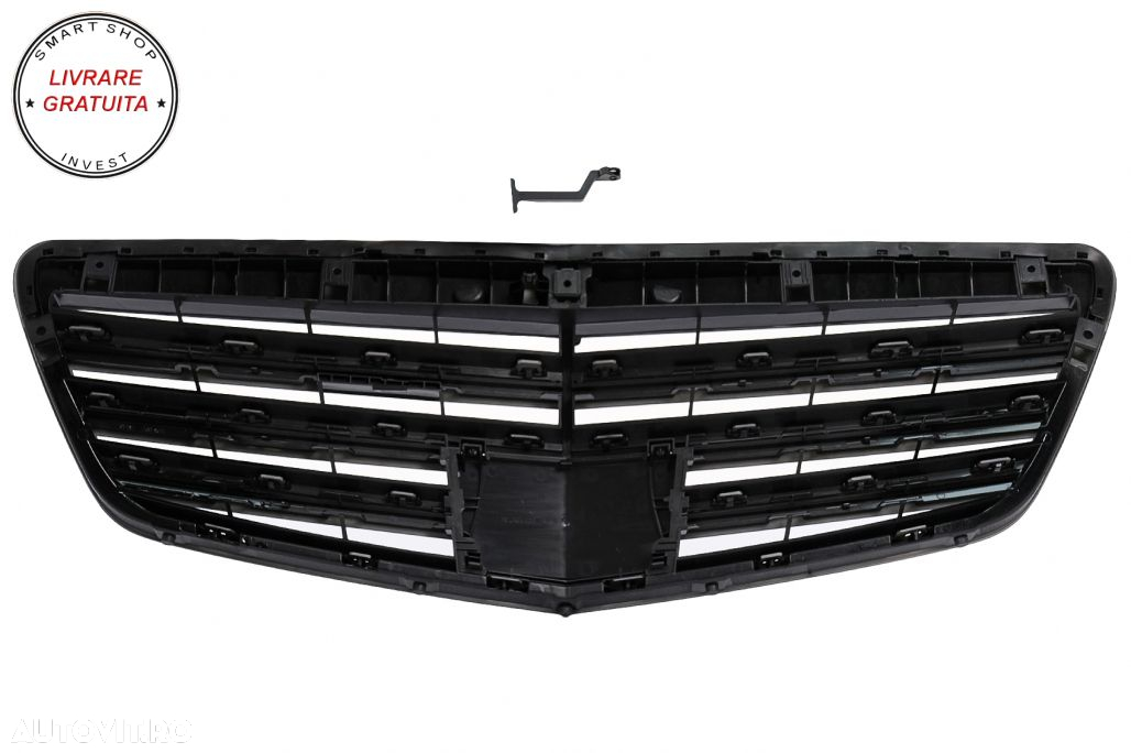 Bara Fata Mercedes S-Class W221 (2005-2012) S63 S65 Design cu Grila Centrala Negru- livrare gratuita - 9