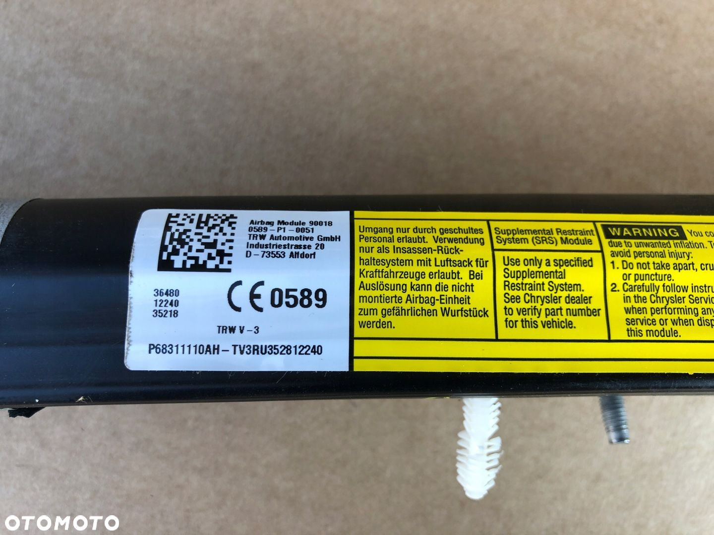 DODGE RAM 1500 2019-2024 KURTYNA PODUSZKA AIR BAG 68311110AH - 4