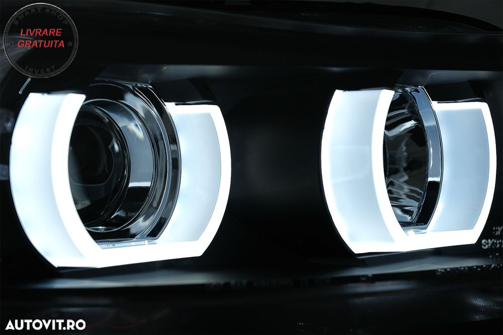 Faruri Halogen U-Led 3D Dual Halo Rims BMW Seria 3 E90 Limuzina E91 Touring (03.20- livrare gratuita - 5