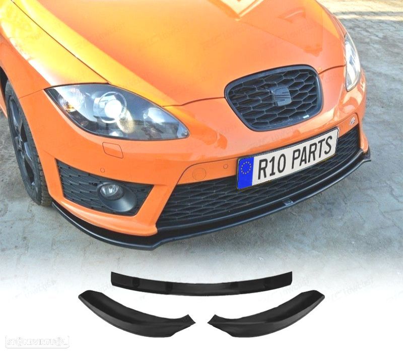 SPOILER LIP FRONTAL SEAT LEON 1P MK2 CUPRA 09-12 PRETO BRILHANTE - 1