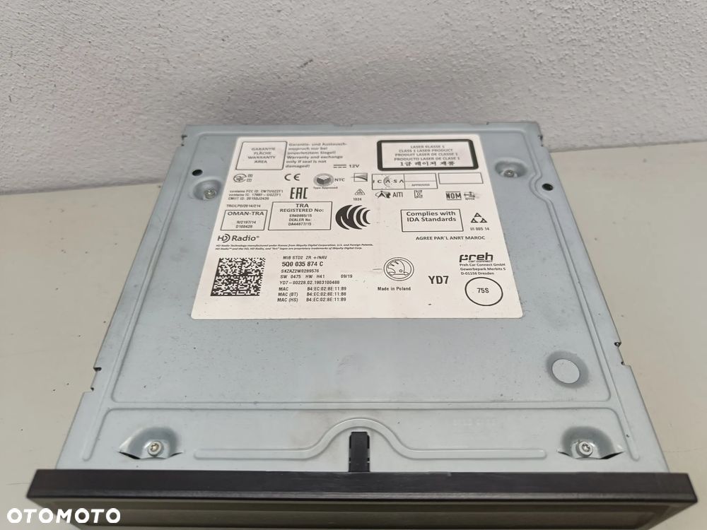 Czytnik kart nawigacji Stacja Skoda Karoq Kodiaq Octavia 3 Fabia III Superb Radio Nawigacja Navi 5Q0035874C - 3