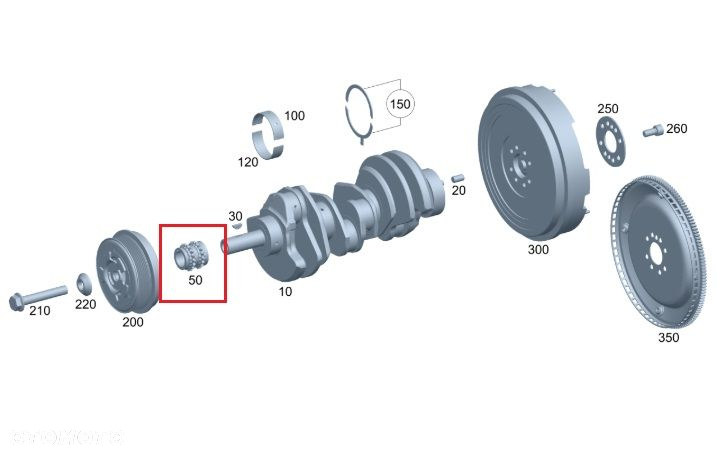 MERCEDES OM642 V6 Kolo zebate rozrzadu OE - 2