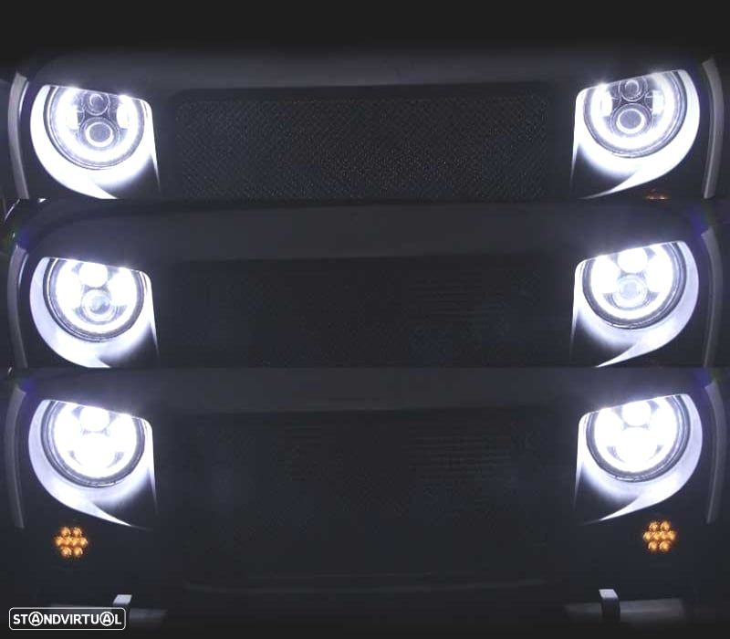 CONUNTO DE FARÓIS PARA JEEP WRANGLER TJ LJ JK 96-18 ANGEL EYES PRETOS - 5