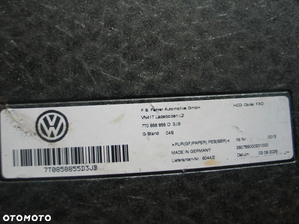 podloga polka bagaznika vw T7 multivan IV 21r- 7T0858855D oryginal - 9