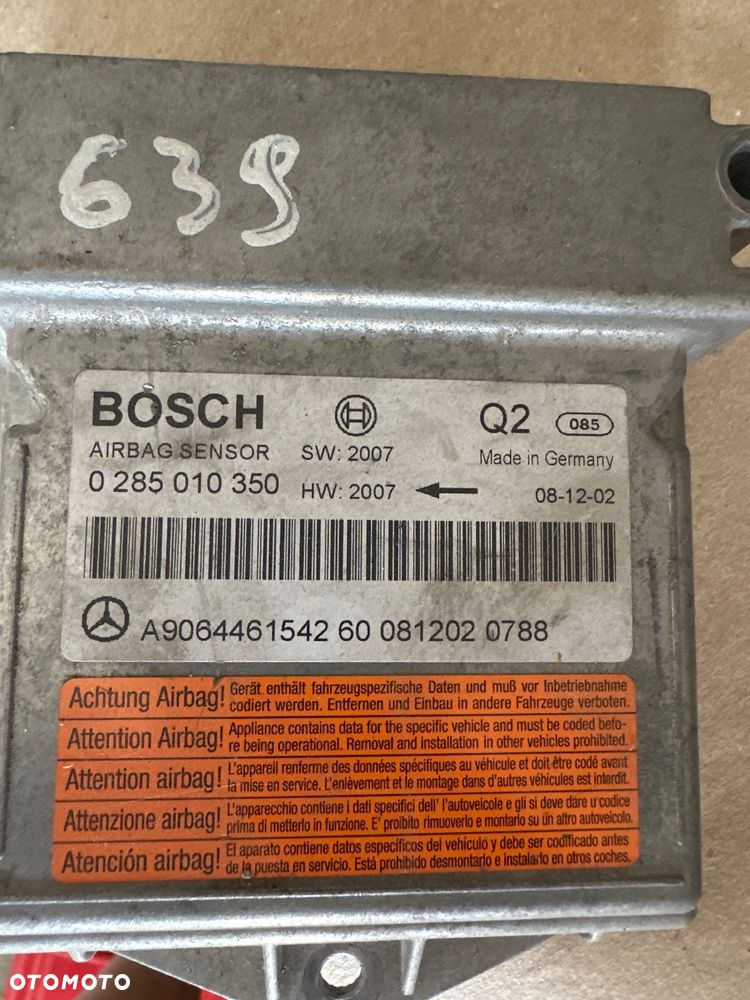 Mercedes sprinter 906 vito viano 639  moduł poduszek airbag sensor - 5