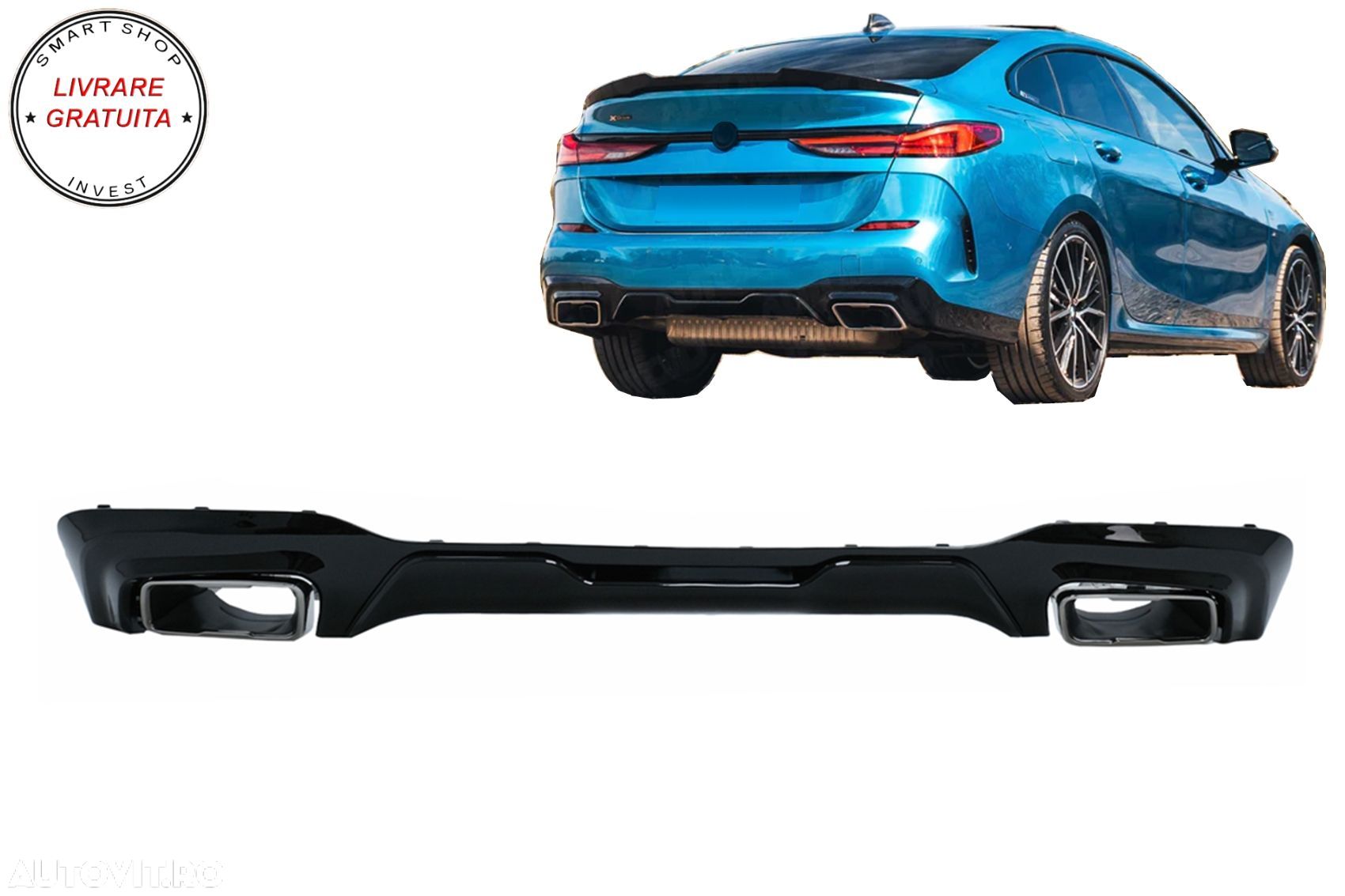 Difuzor Bara Spate cu Evacuare Dubla Crom BMW 2 Series F44 Gran Coupé (2020-up) M- livrare gratuita - 1
