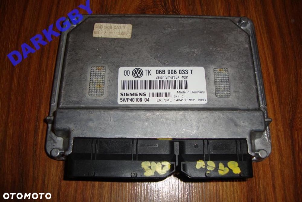 VW AUDI SEAT KOMPUTER STEROWNIK SILNIKA 2,0 AZM 06B906033T 5WP4010804 - 1