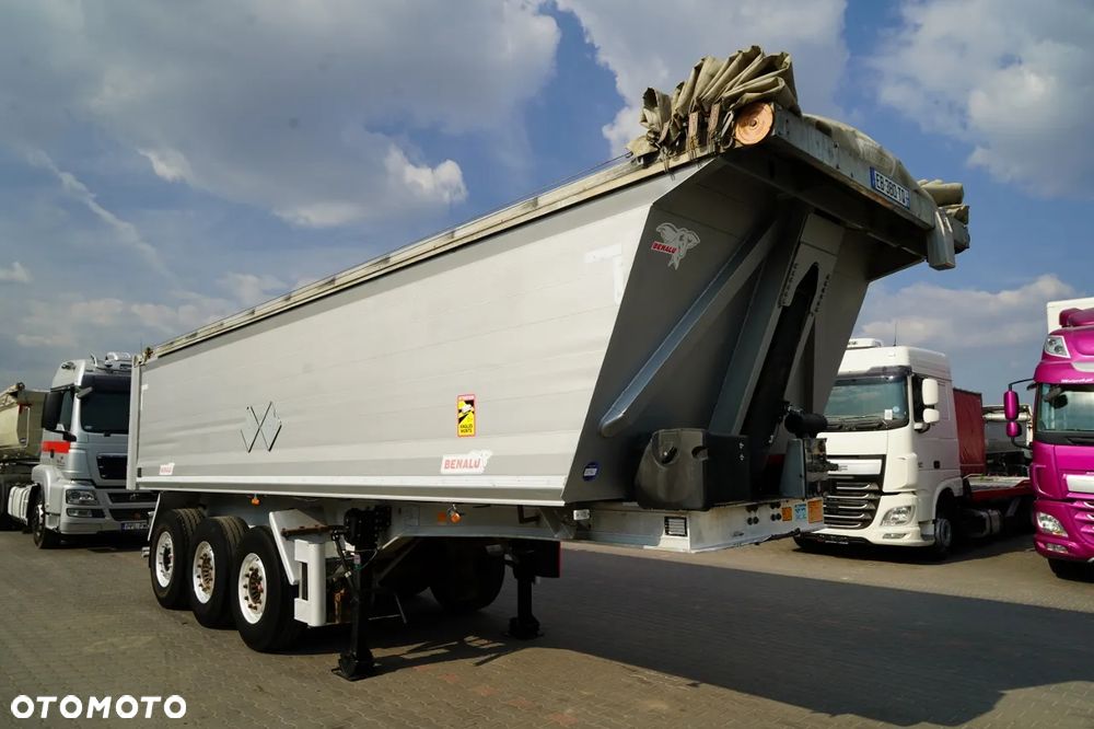 Benalu WYWROTKA / 29 m3 / ALUMINIOWA / OŚ PODNOSZONA / WAGA: 5 000 KG / ALUFELGI / SAF / PLANDEKA ELEKTRYCZNA / SPROWADZONA - 8