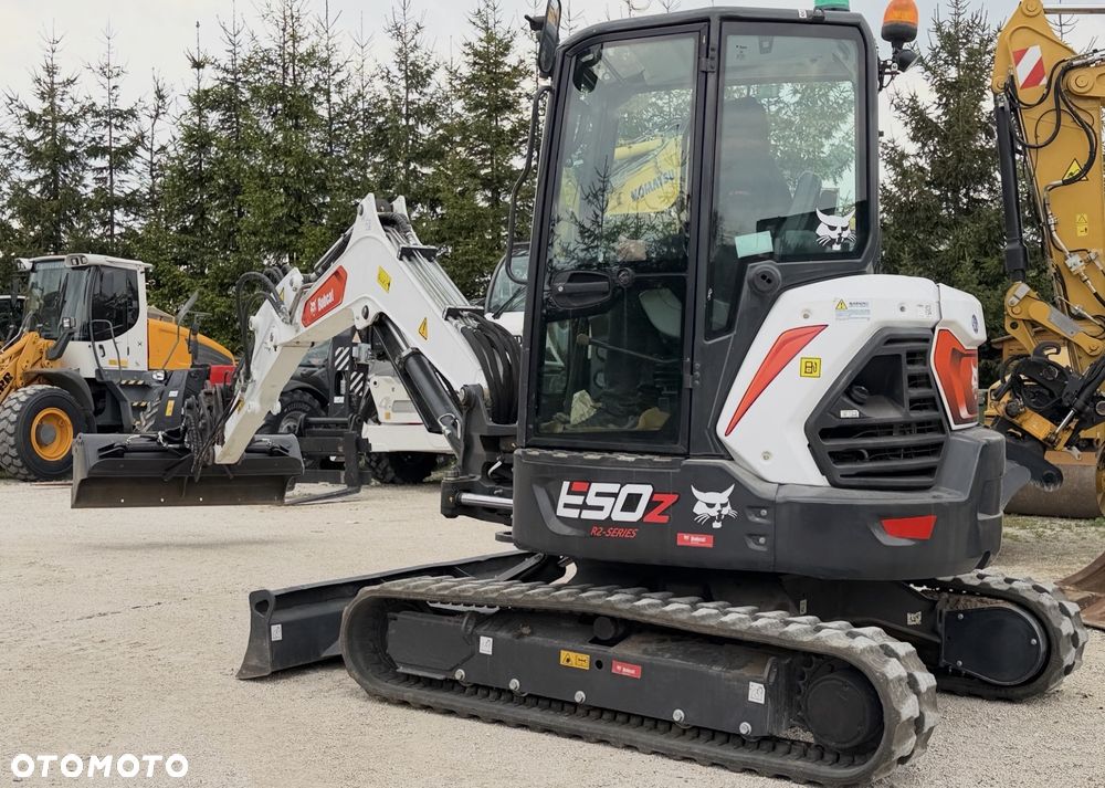 Bobcat Minikoparka Bobcat e50Z 5ton e55 e60 Cat 303.5 304  305 3xłyżki Ramię LOONG dodatkowe linie hydr wyjścia AUX1 + 2 przeciw waga MAX-dociążenie gąsienice 85% od nowości 1 właściciel z Niemiec Auto IDLEE po serwisie Widły wiertnica grabie i inne za dopłatą Szybkozłącze hydr Miller łyżka przedsiębierna Pług  Kubota Takeuchi Jcb - 28