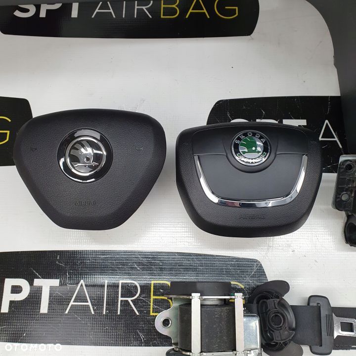 SKODA YETI DESKA ROZDZIELCZA KONSOLA KOKPIT PULPIT PODUSZKI AIRBAG AIR BAG PASY KIT SET - 6