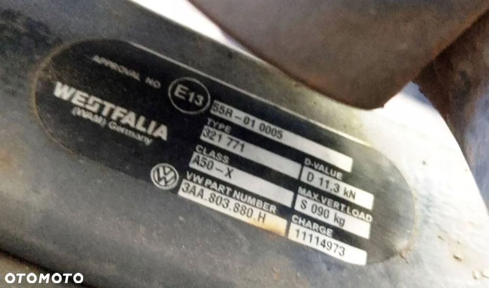 VW PASSAT B7 HAK HOLOWNICZY KOMPLET 3AA803880H 321771600062 - 3