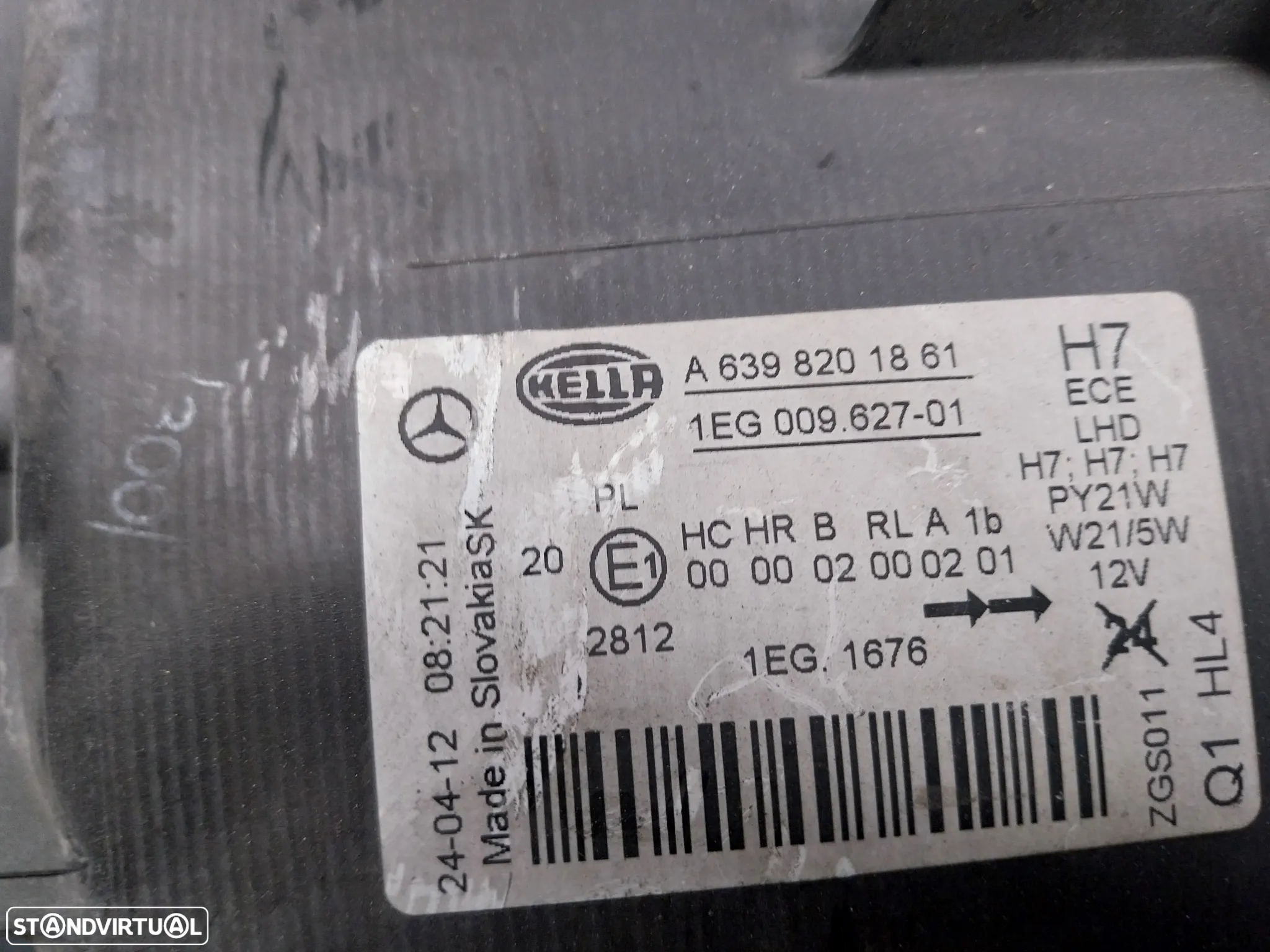 Farol frente esquerdo Mercedes-Benz Vito/Viano Ref: A6398201861 - 3