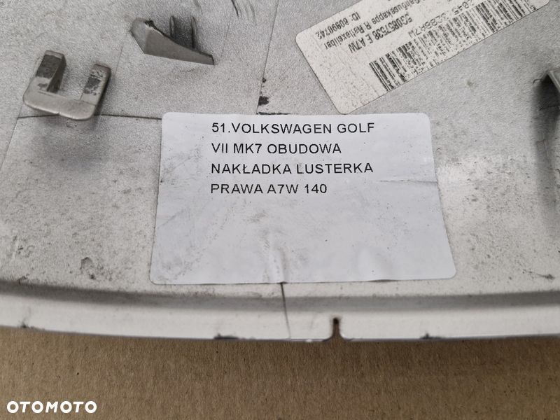 volkswagen golf 7 vii obudowa nakładka lusterka prawa a7w - 7