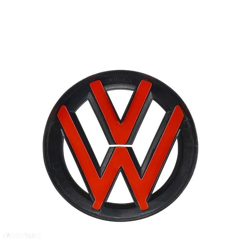 Set 2 Embleme Fata Spate Negru Lucios Volkswagen VW Golf 7 MK7, Glossy - 8