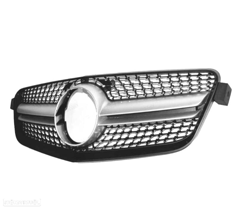 GRELHA FRONTAL MERCEDES CLASE E W212 09-13 LOOK AMG DIAMANT CROMADO PRETO - 3
