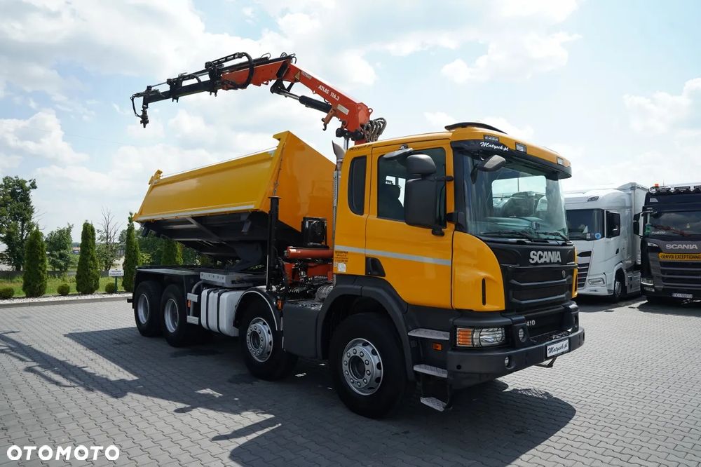 Scania P 410 / 8x4 / WYWROTKA - 6 M + HDS ATLAS 116.3  / ROTATOR / EURO 6 / - 13
