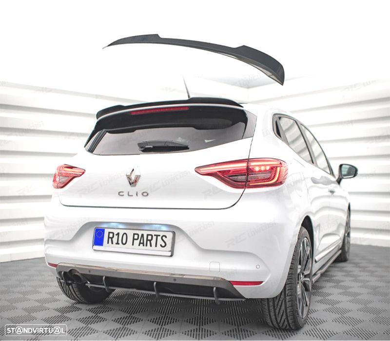 AILERON SPOILER VIDRO TRASEIRO RENAULT CLIO 5 19-23 PRETO BRILHANTE - 1