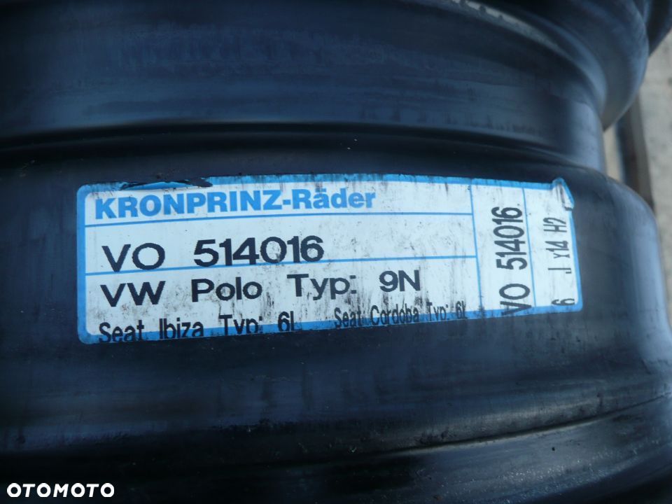 14” - Felgi  5x100 , r14 cali -  Volkswagen VW Polo Cross , Fox , New Beetle , Bora , Golf IV - SKODA Fabia , Roomster , Octavia I , Praktik , Rapid - SEAT Ibiza , Leon , Cordoba , Toledo , Rapid - AUDI  A2 A3 -  Stalowe Koło Dojazdowe Rezerwowe Zapasowe Dojazdówka Zapasówka Rezerwa - 8