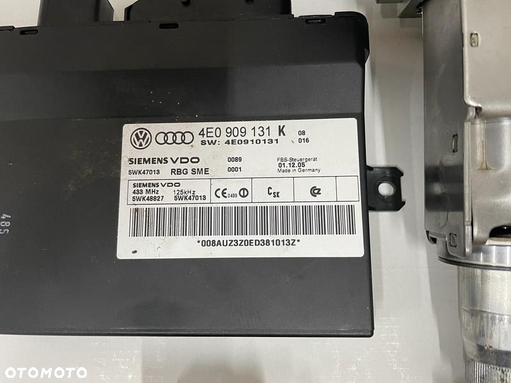 AUDI A8 D3 3.0 TDI ZESTAW DO ODPALENIA KOMPUTER 4E0909131K 4E0907401C - 2