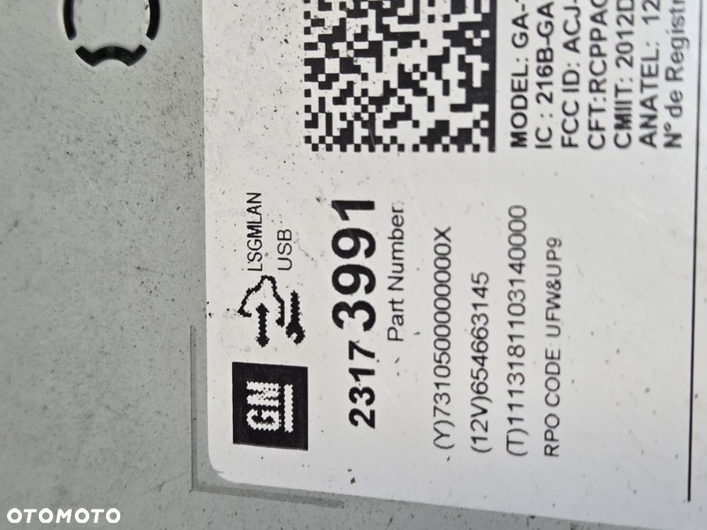 OPEL MOKKA A RADIO RADIOODTWARZACZ CD NAVI MAWIGACJA 23173991 - 9