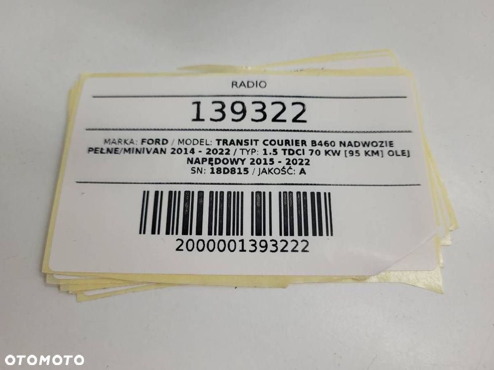 RADIO FORD TRANSIT COURIER 2018 18D815 EUROPA - 9