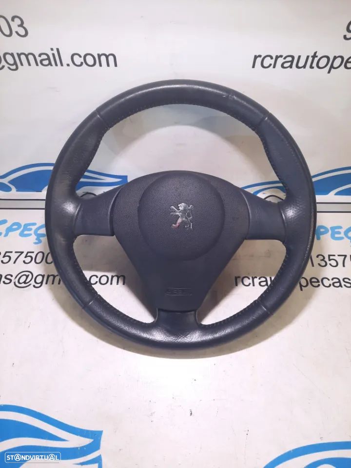 VOLANTE GUIADOR COMPLETO PEUGEOT 1007 PELE AIRBAG 96506736NP 4109FP 96441877 4112HE - 1