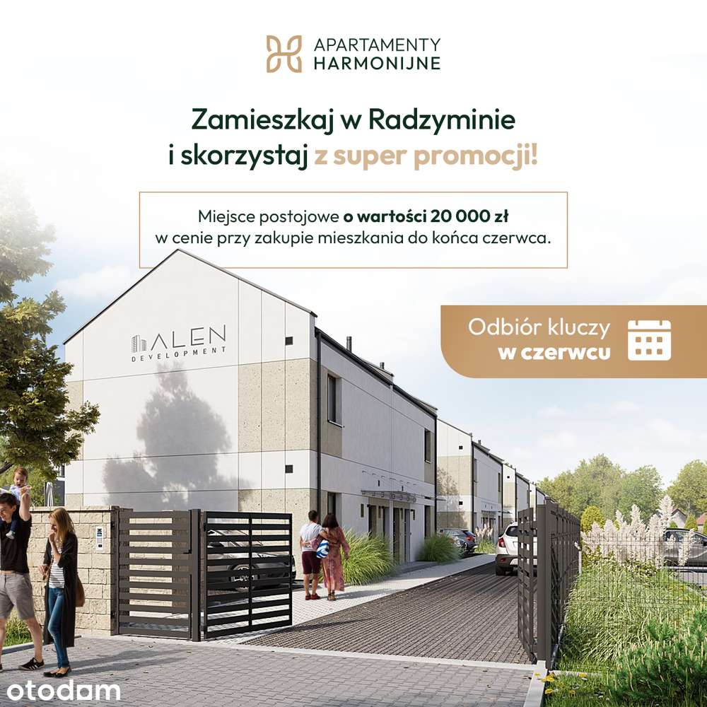 3 pokoje z przestronnym salonem 19,61 m² i własnym ogródkiem