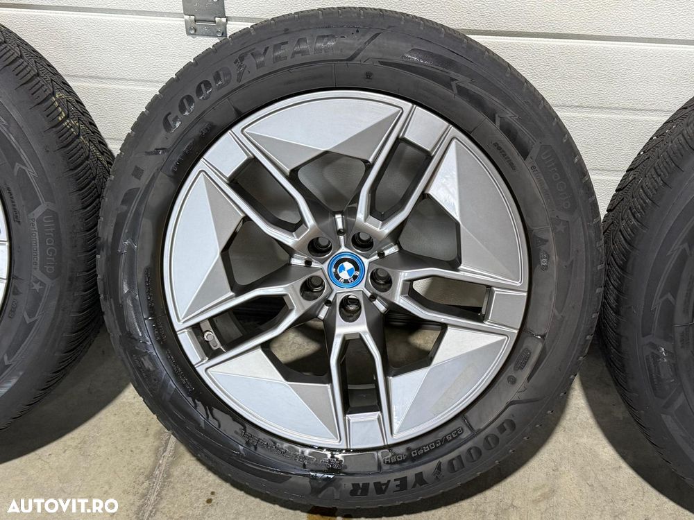 Jante Bmw iX 20 inch originale, senzori originali , anvelope iarna Goodyear - 3