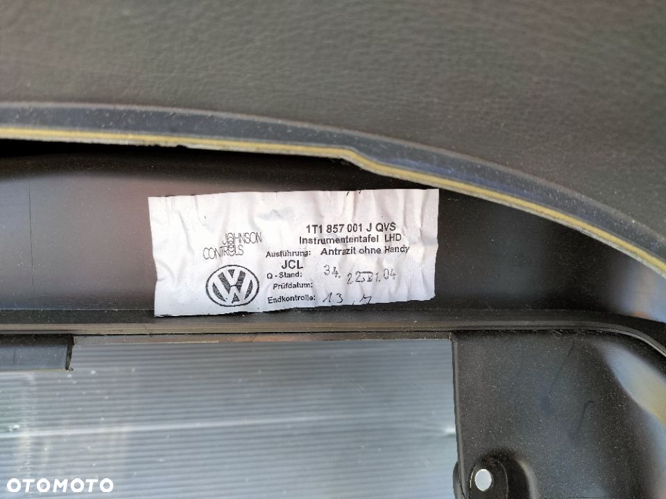 VW TOURAN 1T KOMPELT PODUSZEK AIRBAG DESKA KONSOLA KIEROWCA PASAŻER ORYGINAŁ DEMONTAŻ - 4