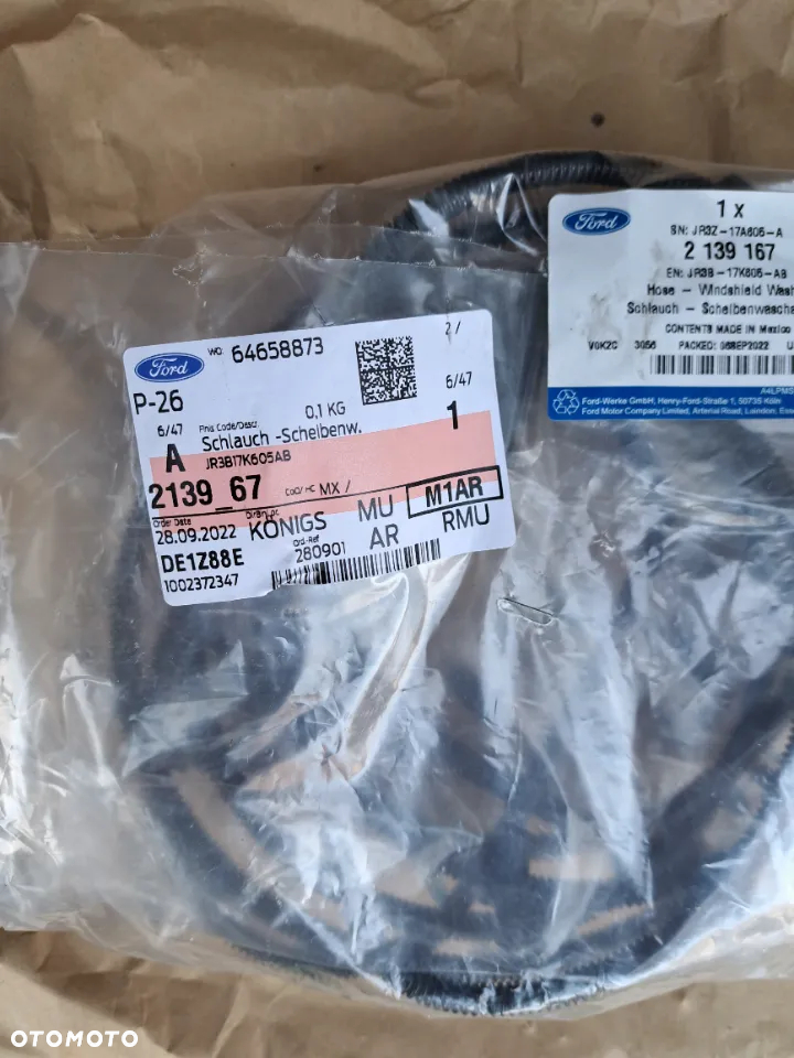 Przewód spryskiwaczy Ford Mustang 2017 2139167 JR3B-17K605-AB JR3Z-17A605-A - 4