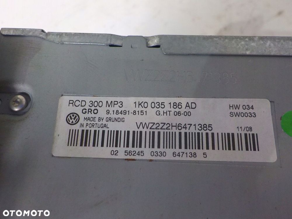 VW GOLF V TOURAN PASSAT B6 RADIO CD MP3 RCD 300 - 2