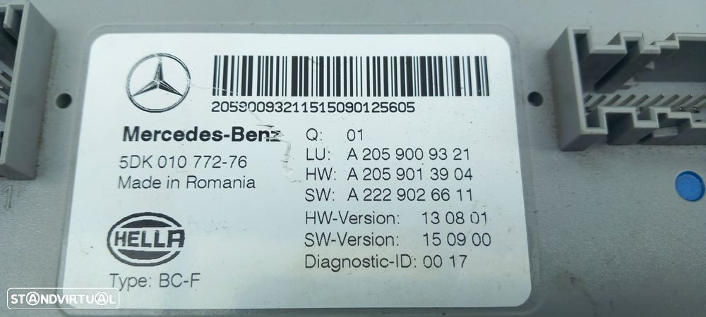 Caixa fusíveis / SAM / BSI MERCEDES-BENZ Classe C Carrinha (S205) - 2