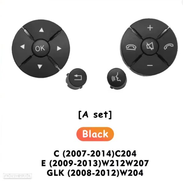 Jogo teclas botões volante Mercedes W204 C204 W207 W212  NOVO - 2
