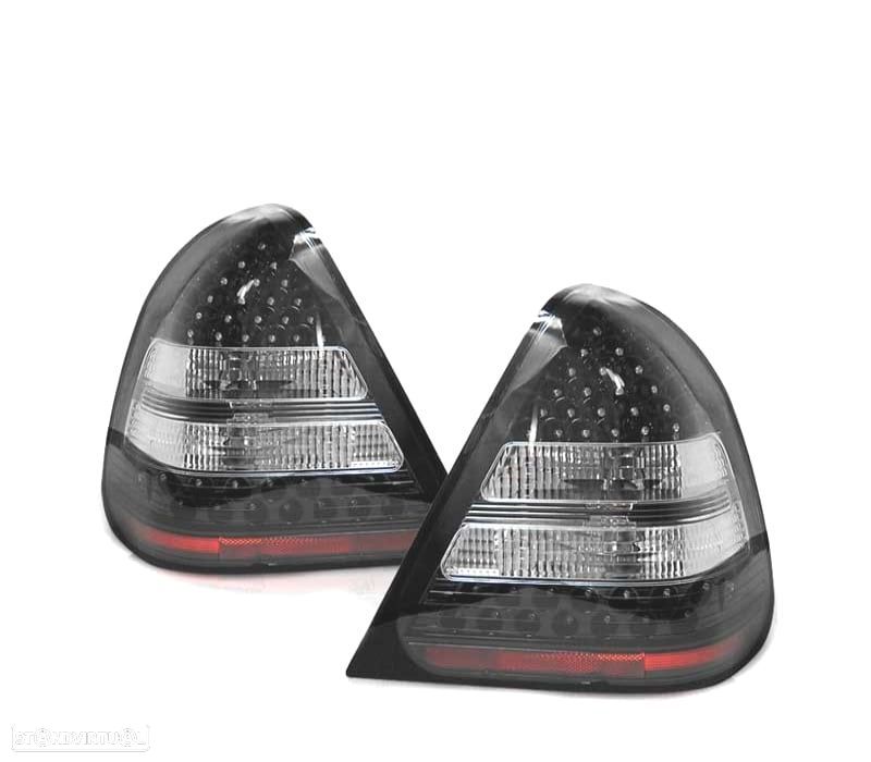 FARÓIS LED MERCEDES W202 93-00 PRETO LED - 2