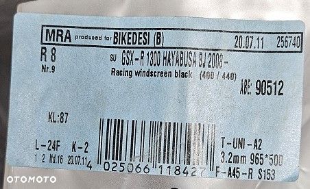 Szyba owiewka MRA Racing Suzuki GSX-R 1300 Hayabusa (2008+) - 9