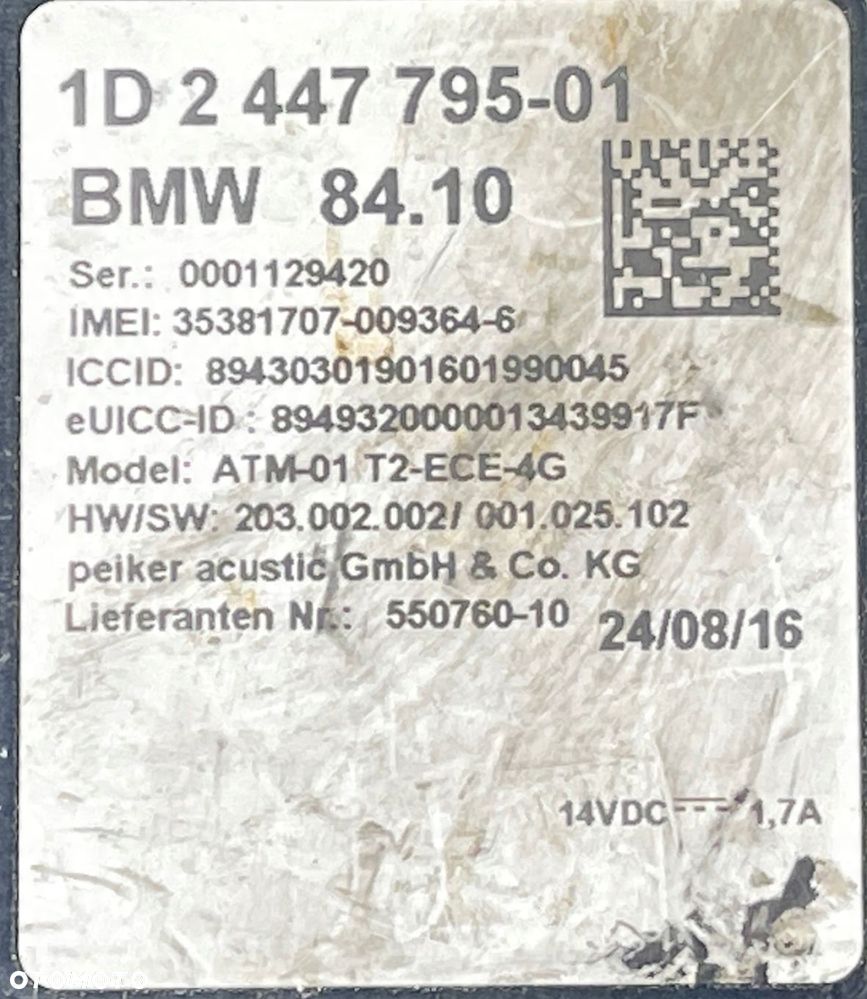 MODUŁ BLUETOOTH BMW G11 F25 F30 2447795 - 6