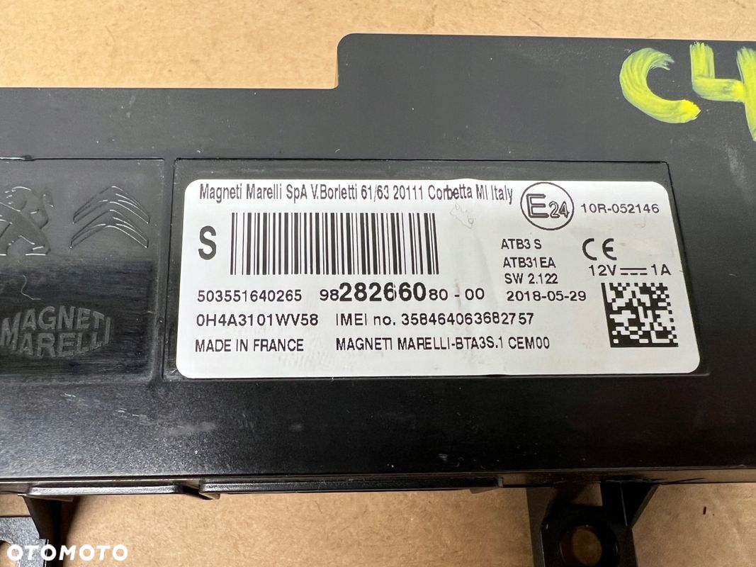 Citroen C4 SpaceTourer moduł sterownik telefonu 9828266080 - 2