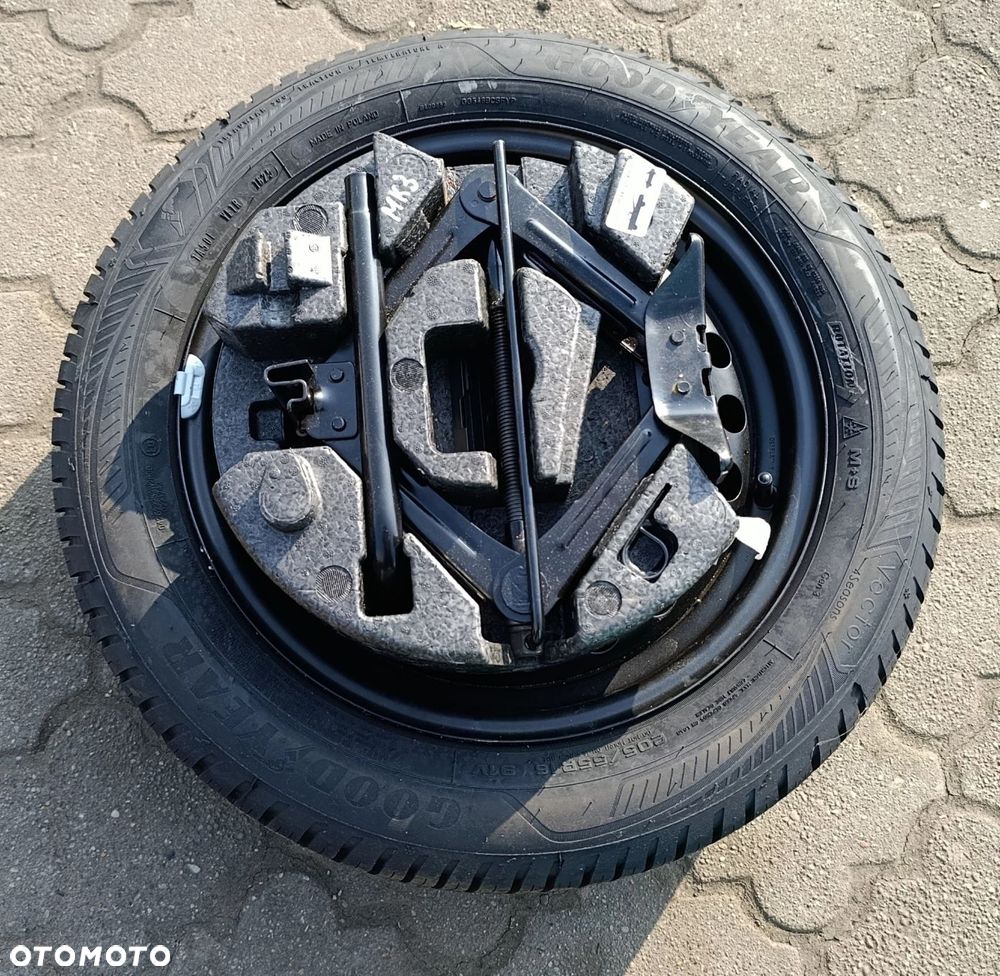 Focus MK3 koło zapasowe 16" zestaw lewarek klucz komplet opona 205-55-16 25 rok rozstaw śrub 5x108 Ford - 1
