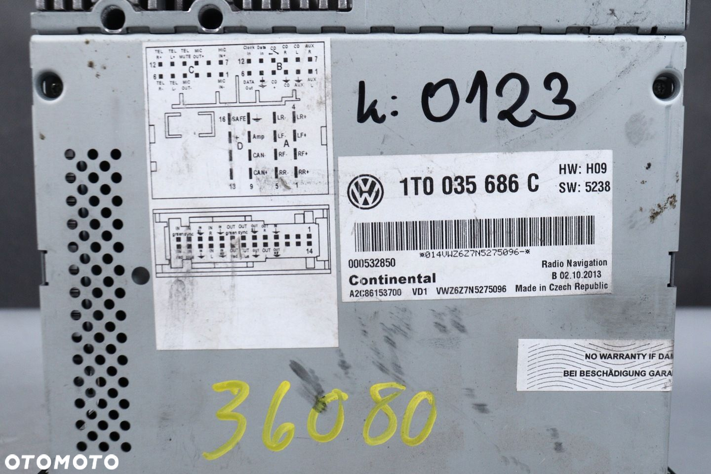 Radio Nawigacja RNS510 LED SSD DAB VW Passat Golf Touran Tiguan  KOD - 7