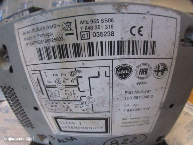Radios 8R1035652A 1560873490 ALFA ROMEO MITO FASE 1 2019 1.3JTD 90CV 3P PRETO ORIGINAL GMBH Danificado Botões Com Desgaste - 5
