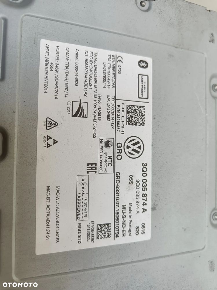 Radio Nawigacja VW Passat B8 Golf 7 MIB3 Multimedia Czytnik 3Q0035874A - 7