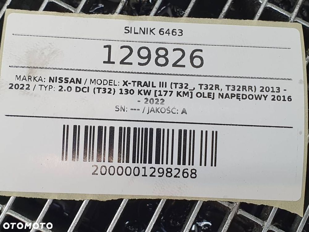 SILNIK KOMPLETNY M9R868 2.0 DCI 177 NISSAN X-TRAIL III T32 - 11