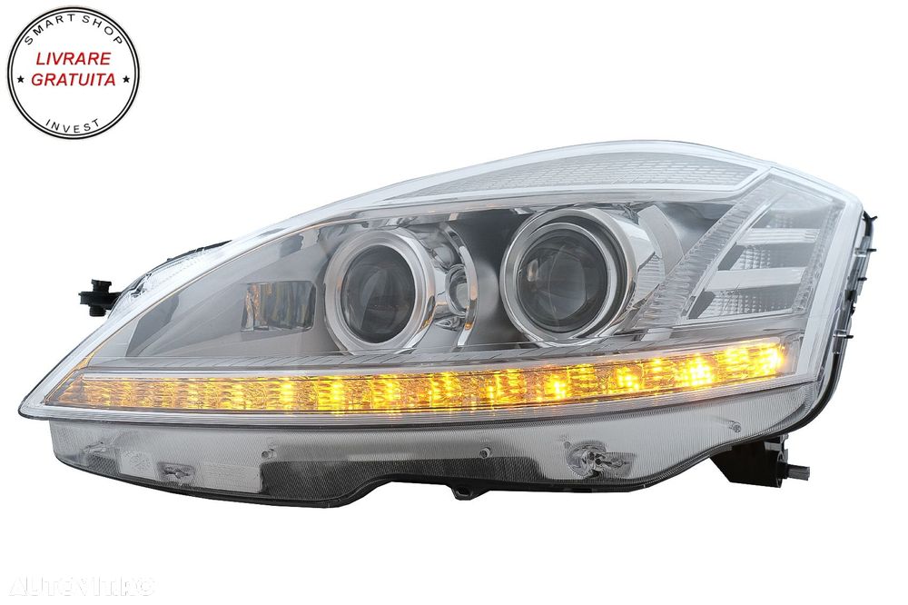 Faruri LED Mercedes W221 S-Class (2005-2009) Facelift Look LHD- livrare gratuita - 4