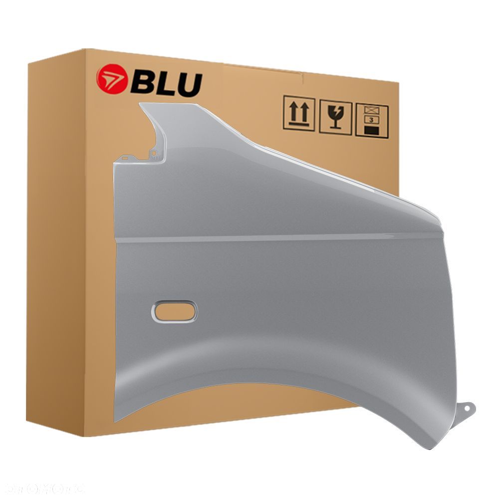 BLU Błotnik VW T5 TRANSPORTER CARAVELLE MULTIVAN LA7W lewy srebrny 03-15 przód ocynk ReflexSilber - 1