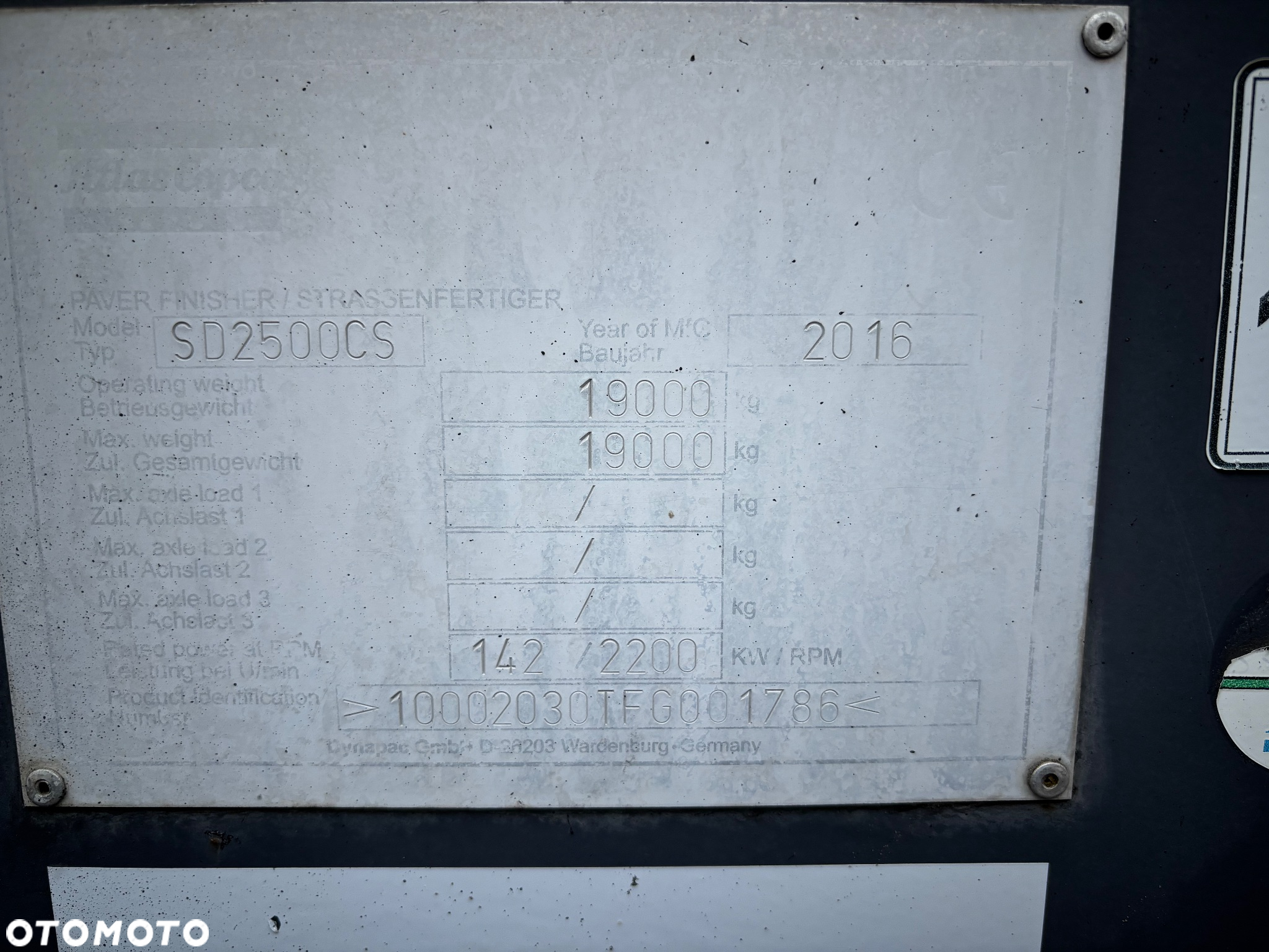 Dynapac Atlas Copco SD2500CS Rozściełacz Asfaltu na gąsienicach 2016rok układarka 2,5-5m Niwelacja, stan bdb - 20
