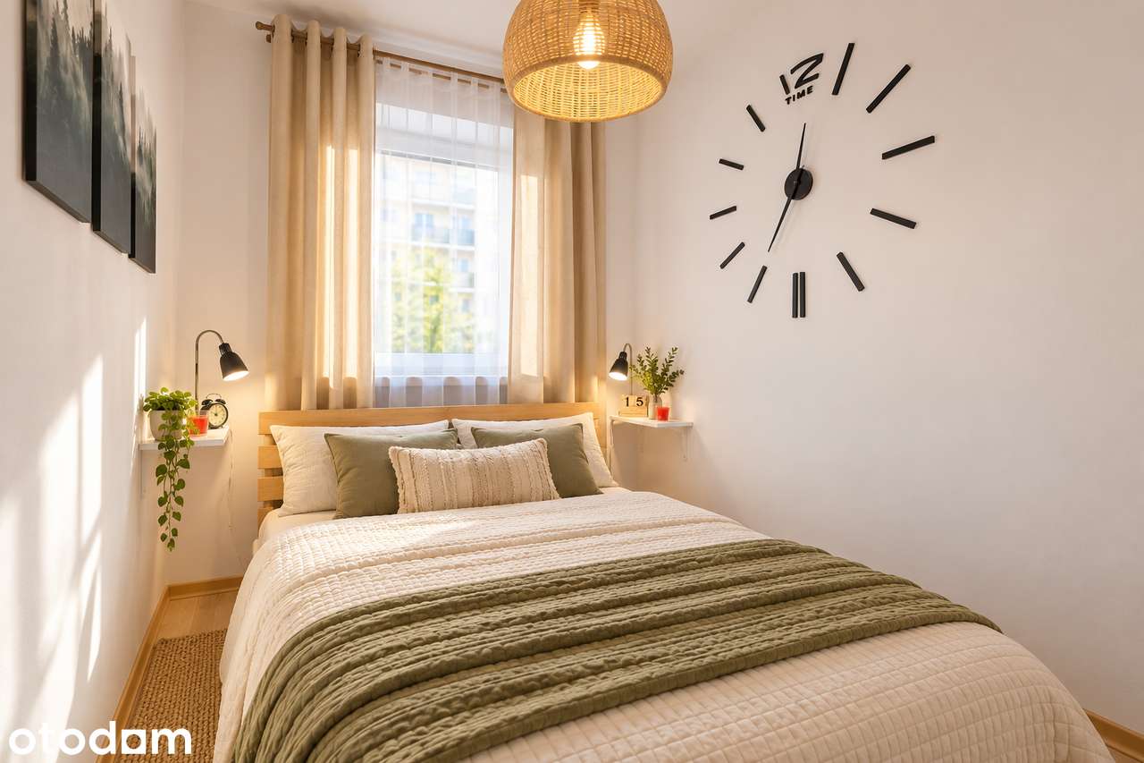 Naturalny klimat, jasne wnętrze z balkonem| 2 pokoje | Aluzyjna|44 m²