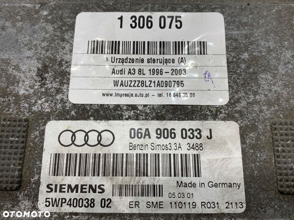 KOMPUTER SILNIKA - 99.00 PLN - AUDI A3 (8L1) 1996 - 2006 1.6 75 kW [102 KM] benzyna 2000 - 2003 - 4
