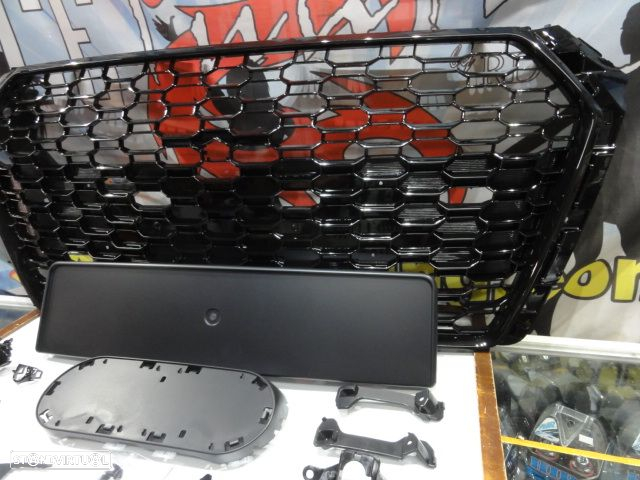 Grelha frontal AUDI A4/S4 B9 15-19 RS4 look com suporte para símbolo em preto brilhante - 8
